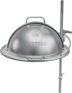 Breeo Grill Dome and Outpost Grill Bundle – Hinged Stainless Steel Dome w/Built-in Thermometer, Griddle Accessories Kit, Outdoor Set for Live-Fire Cooking – Fits X/24, X/30 Series