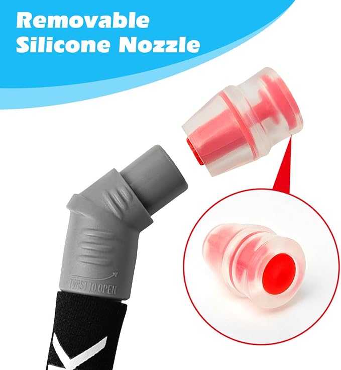 WILDREEDS Replacement Straw for Soft Flask Running Water Bottles for Hiking Cycling (Grey)