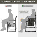 EVER ADVANCED Lightweight Folding Directors Chairs Outdoor, Aluminum Camping Chair with Side Table and Storage Pouch, Heavy Duty Supports 350LBS
