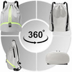 Hoedia Sports Drawstring Backpack - String Swim Gym Bag with Shoes Compartment and Wet Proof Pocket for Women&Men