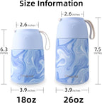 Thermo for Hot Food for Adults Kids | Wide Mouth, 18 oz Insulated Food Jar with Spoon, Leakproof Soup Thermo for School Office Travel, Thermal Steel Lunch Container Easy to Carry (Blue)