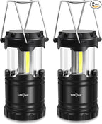 LED Camping Lantern, Battery Operated Lights, Adjustable Brightness for Camping, Emergencies, Power Outages, Outdoor Collapsible Lanterns, 2 Pack