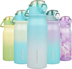 BJPKPK Insulated Water Bottle 25oz Stainless Steel Water Bottles With Straw And Carry Handle Double Wall Metal Thermo,Sea Salt