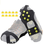 Ice Cleats for Shoes and Boots, Ice Snow Traction Cleats Grippers, Non Slip Shoe Ice Grippers,10 Steel Rubber Spikes Crampons Anti Easy Slip Studs Crampons Slip-on Stretch Footwear