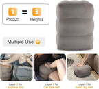 Inflatable Foot Rest/Leg Pillow | Adjustable Height | Make a Flat Bed for Kids and Toddlers | Great for Airplane, Train, car,Travel （Grey, 2 Pack）