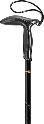 LEKI Legend Black Carbon Adjustable Lightweight Walking Pole (Single) for Trekking & Hiking