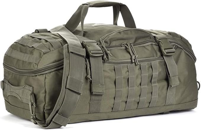 Miramrax Travel Duffle Bag Backpack for Men - Large Tactical Bags Weekender Gym Bag for Overnight Traveling Military Workout Deployment Sports (Green, 45L)
