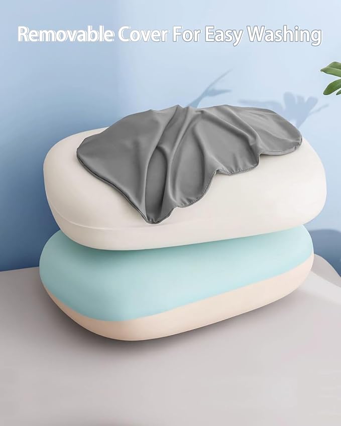 Camping Pillow, Small Pillows for Chair, Memory Foam Travel Pillow for Sleeping with Cool & Breathable Washable Cover Ideal for Travel, Hiking, Airplane and Car - Dark Grey