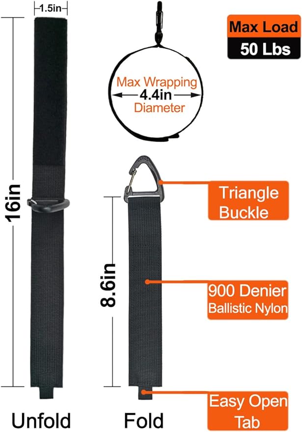 ZTSXLLIM Extension Cord Holder Organizer(4 Pack L), Extension Cord Hanger for Garage Organization and Storage, 16-Inch Heavy Duty Storage Straps, Garage Gadgets for Men