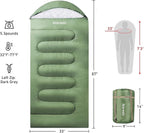Atarashi Camping Sleeping Bag- 4 Seasons for Adults, Light, Warm, Extra-Large with Compression Sack- Great for Hiking, Backpacking & Outdoor Adventures