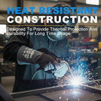 Fireplace Gloves Fire Heat Resistant: Dark-Grey 16IN 932℉ - Fireproof Leather for Fireplace Fire Pit Wood Stove Campfire Furnace BBQ Grill Oven Stick Mig Welding Welder Gear - Birthday Gift XL