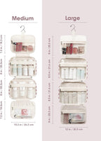 Narwey Travel Toiletry Bag for Women Large Hanging Makeup Bag Organizer Toiletries Bag for Full Size Essentials Accessories Cosmetics (Dusty Pink Checkerboard (Large))