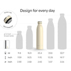 LARS NYSØM Stainless Steel Insulated Water Bottle 12 oz 17 oz 25 oz 34 oz 51 oz | Insulated Thermo Flask for Hot and Cold Beverages | Leakproof Drinking Bottle (Mustard Yellow, 25.4 oz)