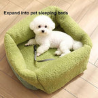 2-in-1 Convertible Pet Carrier & Dog Bed, Soft-Sided Portable Travel Tote with Safety Tether, Expandable Cat Carrier for Small Dogs & Cats, Pet Sling,Soft Plush Inner Lining, Travel, Shopping
