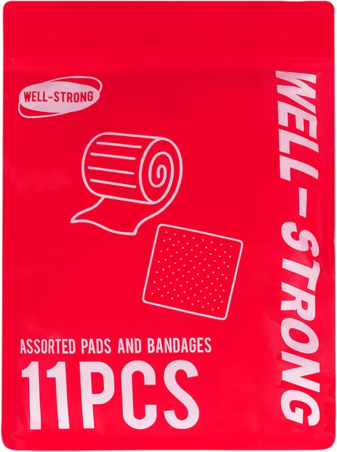 11Pcs First Aid Kit Refill - Assorted Gauze Pads & Bandages for Home, Outdoor Cuts, Scrapes Replenish Pack