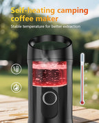Portable Espresso Machine 3Minute Auto Heat12V Rechargeable Electri Coffee Maker 20 BaCompatible with NS DG Capsules and GroundCoffee for Camping, Travelling RVing HikingandOffice Black