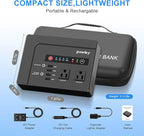 Powkey Portable Power Station 200W, 146Wh Portable Solar Generator Battery Pack with 2 Pure Sine Wave AC Outlets/4 USB A/1 DC Port, Lithium Battery Backup Power Supply for Camping Travel Outdoor Home