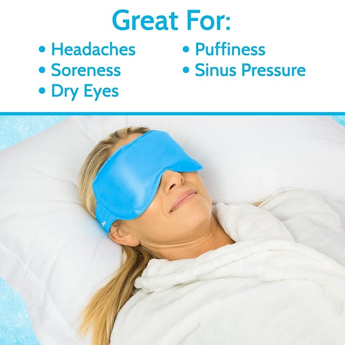 Arctic Flex Cold Eye Mask - Gel Ice Pack for Cool Sleeping, Dry Night Treatment - Reusable Hot Spa Therapy for Sleep, Skin Puffiness, Migraine