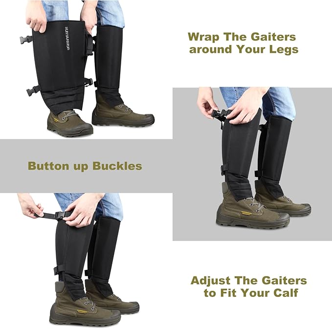 QOGIR Snake Gaiters, Durable Snake Guards with Hard Protective EVA Outer Shell, Snake Chaps Bite Protection for Lower Legs, Adjustable Snake Proof Gaiters for Hunting Hiking and Farm Working