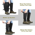 QOGIR Snake Gaiters, Durable Snake Guards with Hard Protective EVA Outer Shell, Snake Chaps Bite Protection for Lower Legs, Adjustable Snake Proof Gaiters for Hunting Hiking and Farm Working