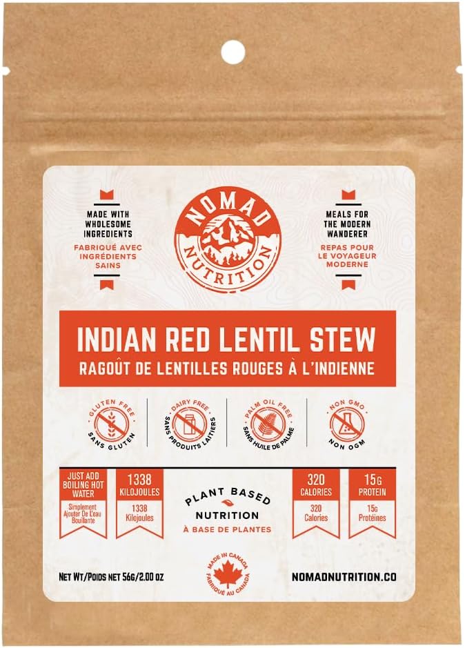 – Indian Red Lentil Stew | High Energy, All Natural Ingredients | Plant-Based & Non-GMO| Just Add Boiling Hot Water | 112g / 4oz (Pack of 1)