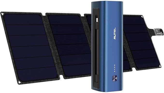 Autel Power Bank with 36W Solar Panel, 15,000mAh Portable Charger, Fast Charging LiFePO4 Battery Kit for Outdoor Camping, Hiking, Fishing, and Traveling (Elegant Gift Box)