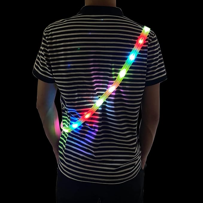 Running Lights for Runners Light Up Vest for Night Walking Neon Vest Shoulder Light Led Belt for Night Safety Wearable Led Lights Reflective Sash