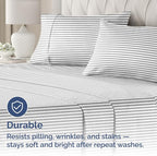 King Pillow Cases Set of 2 - Ultra Soft Hotel Quality Pillowcase Covers - Comfy Cozy Bedding for Women, Men, Kids & Teens - Machine Washable Pillow Protectors - 2 Pieces Set - King Size Grey Stripes
