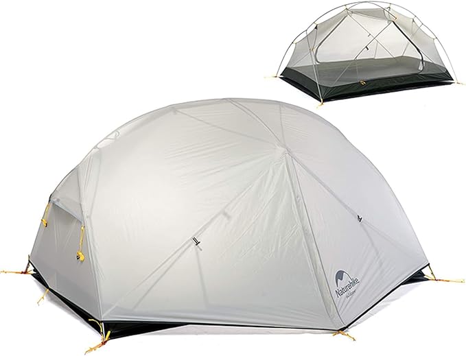 Naturehike Mongar Backpacking Camping Tent 2 Person Lightweight 3 Season Waterproof Hiking Tent Double Crossbars Easy Setup Double Layer for Hunting Outdoor Mountaineering Travel with Footprint