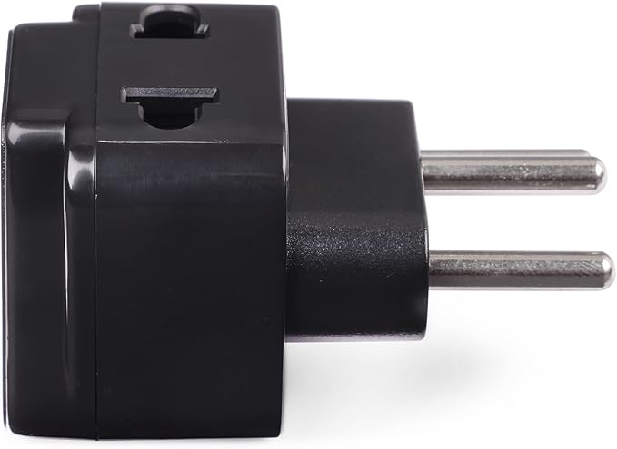 OREI USA to Switzerland Plug Adapter - Type J Adapter Compatible with Switzerland, Rwanda, Liechtenstein - 2 in 1 Swiss Plug Adapter - CE Certified - RoHS Compliant - 2 Pack - Black Color