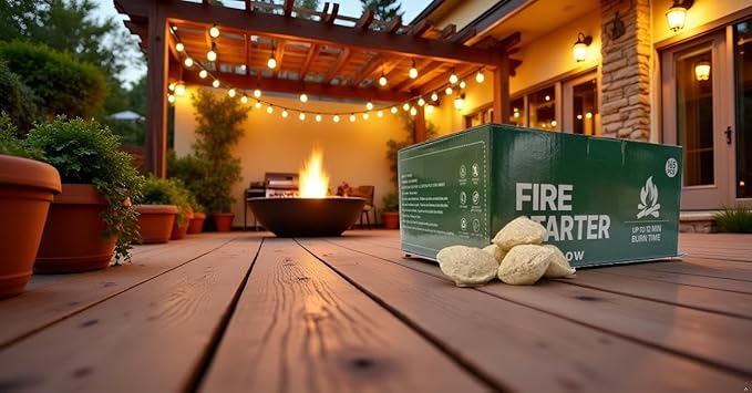 Fire Starter, New Upgrade 165 PCS Long Burning Odorless Natural Fire Starters, Easy to Ignite, Firestarter for BBQ, Grill, Campfires, Chimney Charcoal, Indoor & Outdoor Fire Pit, Fireplace, Wood Stove