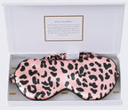 ZIMASILK Adjustable 100% 22 Momme Mulberry Silk Sleep Mask for Sleeping, Filled with Premium Mulberry Silk, Softest & Breathable Eye Sleeping Mask (Leopard - Black Pink)