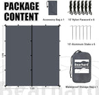 Bearhard Waterproof Camping Tarp, Lightweight Hammock Rain Fly, UV Protection and PU 3000mm Waterproof Backpacking Tarp, 10x10ft/10x12ft Large Tent Footprint or Shelter Kit for Hiking and Outdoor Adventure