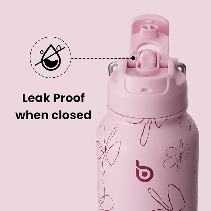 BOTTLE BOTTLE 32oz Insulated Water Bottle Stainless Steel Sport Water Bottle with Straw Dual-use Lid Design for Gym with Pill Box