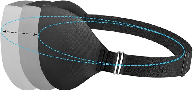 DTS 3D Sleep Mask for Back Side Sleeper Women Men Eye Mask for Sleeping Complete Light Blocking Night Blindfold Zero Pressure Spacious for Eye Lash Breathable Soft Flight Nap Travel (Black)