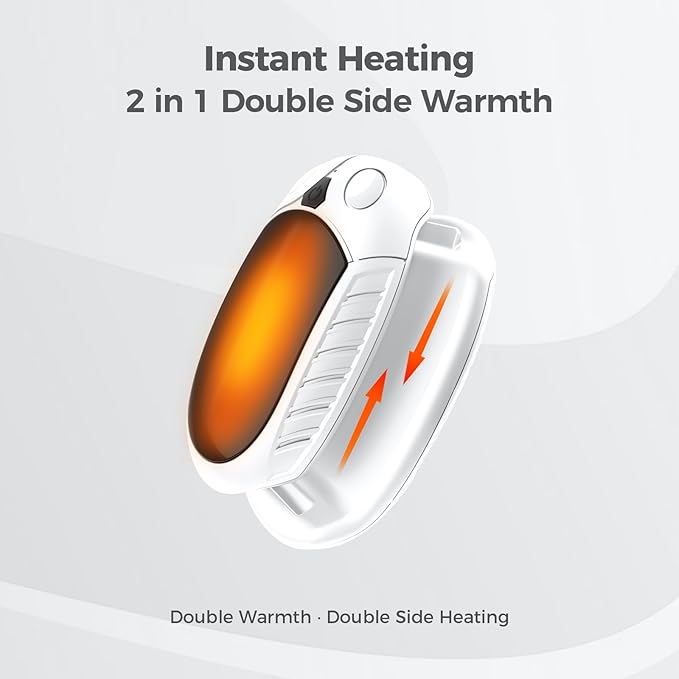 Classic Hand Warmers Rechargeable 2 Pack, AI Temperature Control Pocket Size Electric Handwarmers, Quick Charge Portable Hand Warmer Great Gift for Christmas Outdoors, Hunting, Golf, Camping