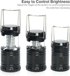 [4-Pack] LED Camping Lantern, Suitable Survival Kits for Hurricane, Emergency Light for Storm, Outages, Outdoor Portable Lanterns, Black, Collapsible Design and 30 LED Lights, APL1424