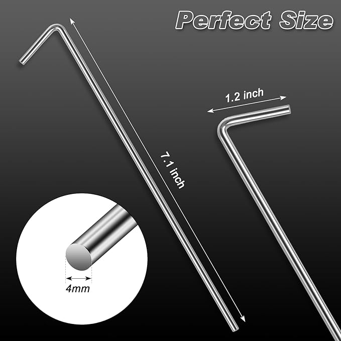 FEED GARDEN 7 Inch Tent Stakes 18 Pack Yard Inflatable Stakes for Outdoor Decorations Metal Pegs Heavy Duty Garden Hooks Camping Tent Spikes for Canopies, Tarp and Outdoor Christmas Decorations