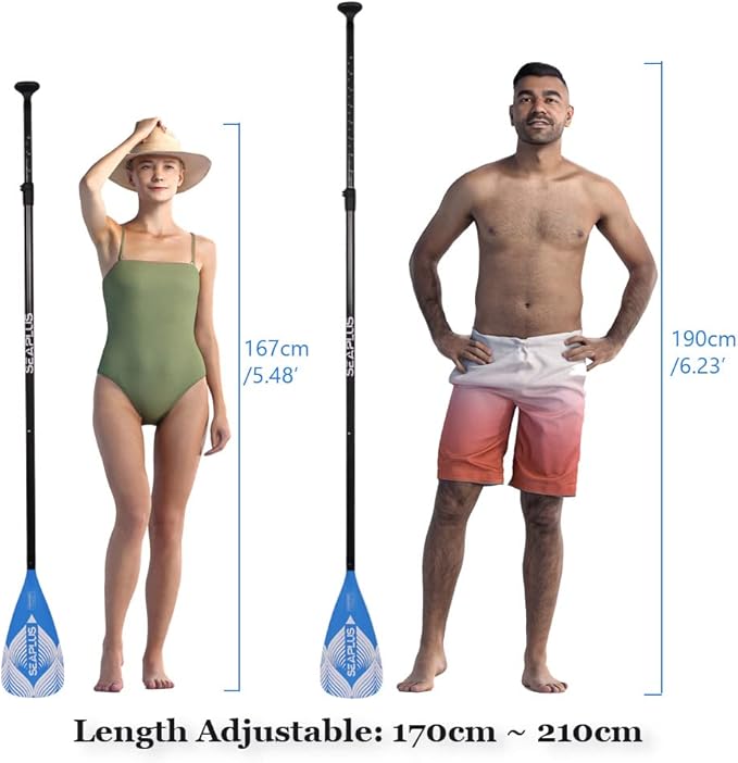 Carbon Fiber Paddle, 3-PCS Adjustable Paddle for Stand up Paddle Board, SUP Paddle, Adjusted from 67" to 82.6"(1.7-2.1m) 1.65Lb(751g)