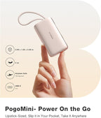 TORRAS 2-in-1 iPhone 16 Portable Charger, 5,000mAh 22.5W Mini Power Bank with Built-in USB-C Cable, Fast Charge Battery Pack, Travel Essential for iPhone 17/16/15, Galaxy S25, Google – Desert Titanium