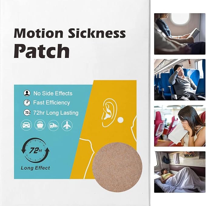 (2026 New) Motion Sickness Patches Non-Drowsy, 100% Natural Motion Sickness Patch(Efficient– Lasts 72 Hours)-for Car Airplane Ship Altitude Sickness(Travel Essentials)-for Adults and Kids(30 Count)