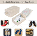 Travel Shoe Bags, Foldable Waterproof Shoe Pouches Organizer-Double Layer (6 Cream Shoe Bags)