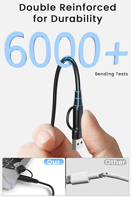 2 in 1 USB C/A Charger Compatible with Samsung Galaxy Watch 8/8 Classic /7/6/6 Classic/5 Pro/5/4/3/FE/Ultra 2025/2024/Active 1/2 Magnetic Fast Charging Cable for Samaung Galaxy Watch