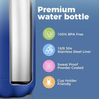 Volhoply 25oz Insulated Water Bottle 1/2/4 Pack, Double Wall Stainless Steel Vacuum Bottles, Keeps Cold & Hot, BPA Free Leak Proof Bottles (Green Blue,1 Pack)