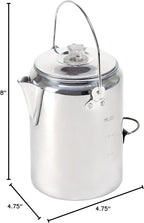 Stansport Aluminum Percolator Coffee Pot with Wire Handle