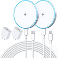 2Pack MagSafe Magnetic Wireless Charger for iPhone 17 16 Wireless Charging, Fast Charging Pad with 2Pack Apple USB C Charging Block for iPhone 17/16/15/14/13/12 Series/AirPods 4 3/2/Pro 2/3