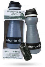 Water Filter Bottle for Hiking - 18.5oz/55cl Compact Outdoor Water Purifier for Backpacking - Eco-Friendly Bioplastic, Leakproof, Small Size