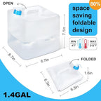 2 Pack Collapsible Water Container with Spigot, Foldable Cube Water Jugs Portable Water Storage for Outdoors Camping Hiking Disaster Preparedness & Survival Gear 1.4/2.6/4/5.3 Gallon