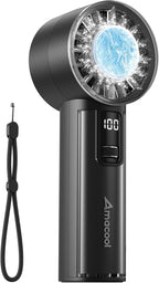 AMACOOL Handheld Fan with Ice Cooler, Mini Portable Fan Rechargeable, 18Hrs Cooling, 0-100 Adjustable Speed, Small Yet Powerful, Personal Hand Fans for Travel, Beach, Outdoor, Makeup, Gifts for Women