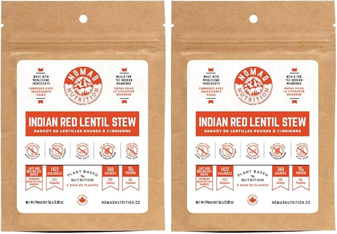 – Indian Red Lentil Stew | High Energy, All Natural Ingredients | Plant-Based & Non-GMO| Just Add Boiling Hot Water | 112g / 4oz (Pack of 1)